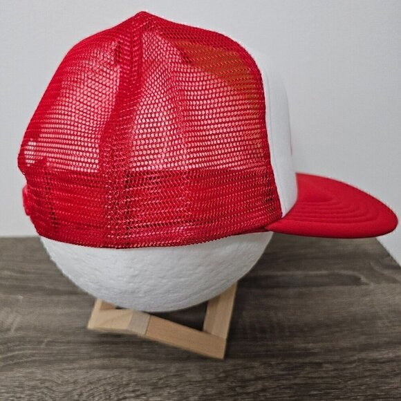 Vintage Red Air BC Hat Cap Adjustable Trucker Snapback Mesh Devant & Visierel - Picture 4 of 11